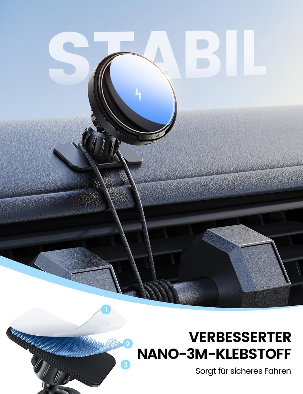 Thumbnail 5 de Lamicall 15W MagSafe Kfz Halterung mit Ladung