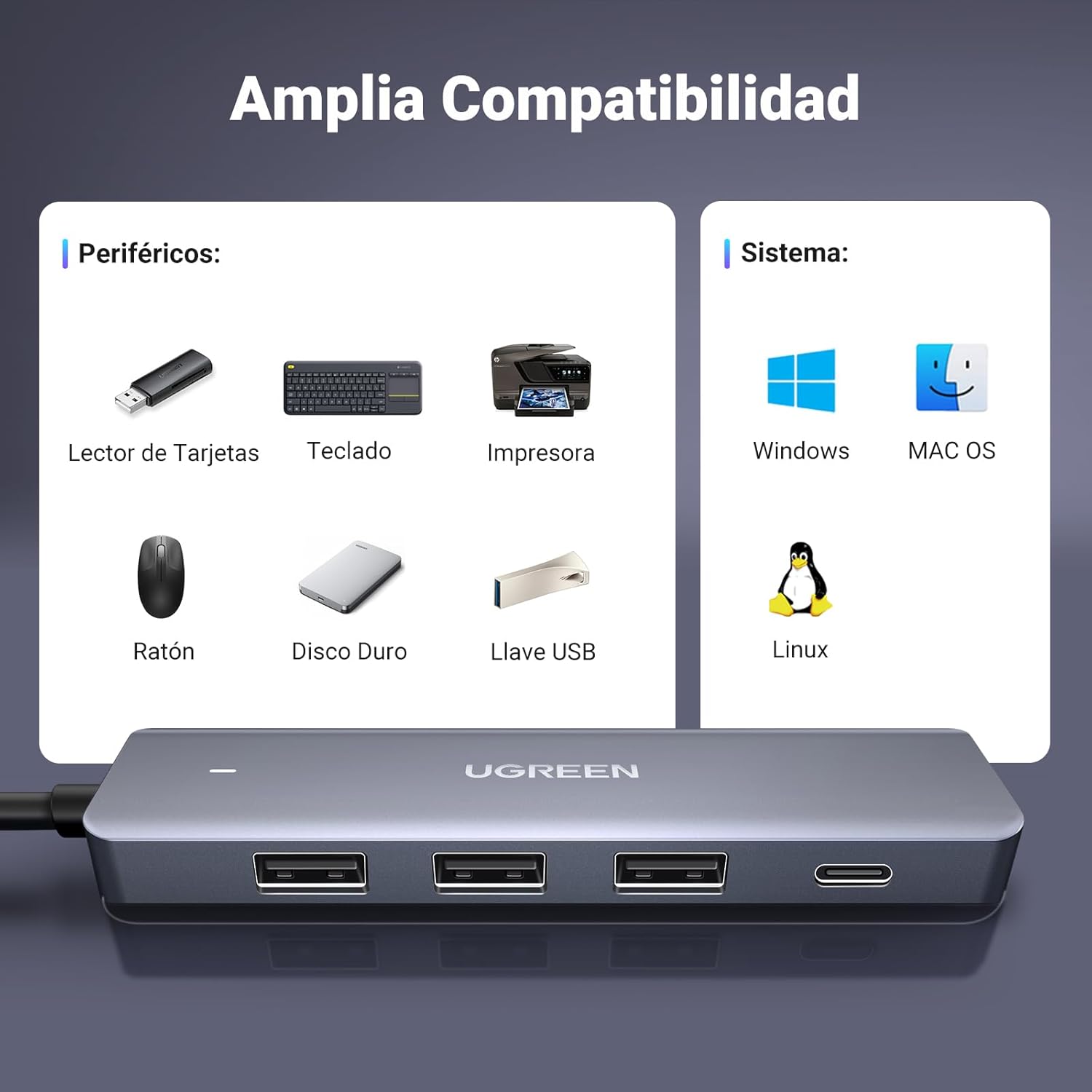 Thumbnail 4 de UGREEN Hub USB 3.0 Multipuerto 5Gbps para PC y Consolas ⚡