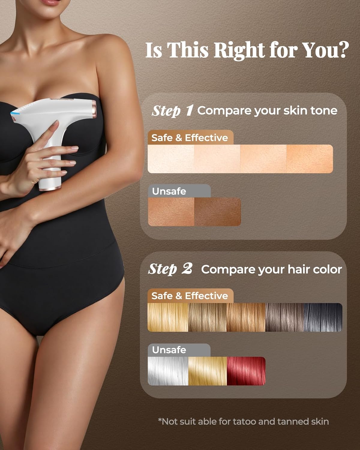 Detalle de Haarlosy IPL Laser Hair Removal Device 3-in-1 for Home Use — 9 Levels, 999,900 Flashes