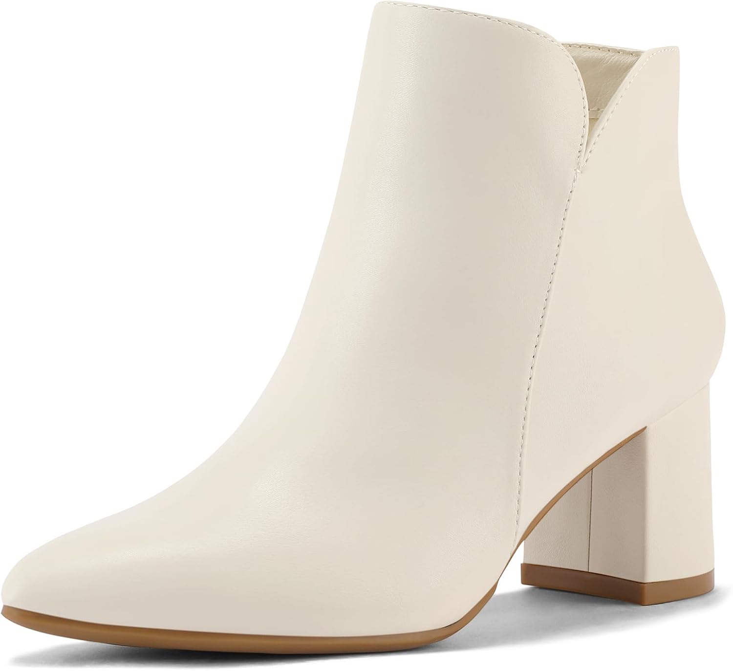 Detalle de mysoft Women's Ankle Boots, 2.5-Inch Block Heel, Pointed Toe, Side Zip