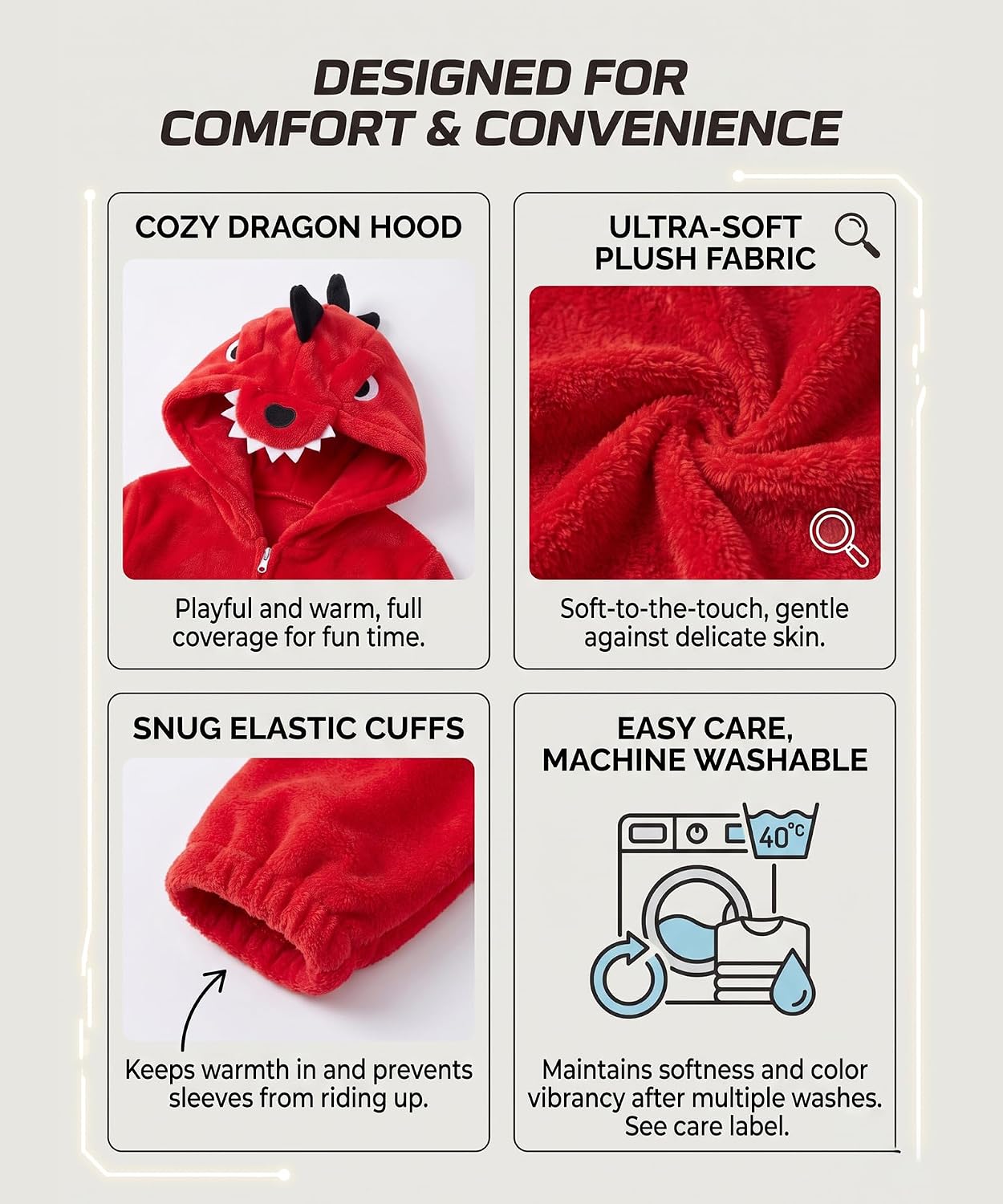 Detalle 1 de Solvienne Kids' Plush Onesie Costume