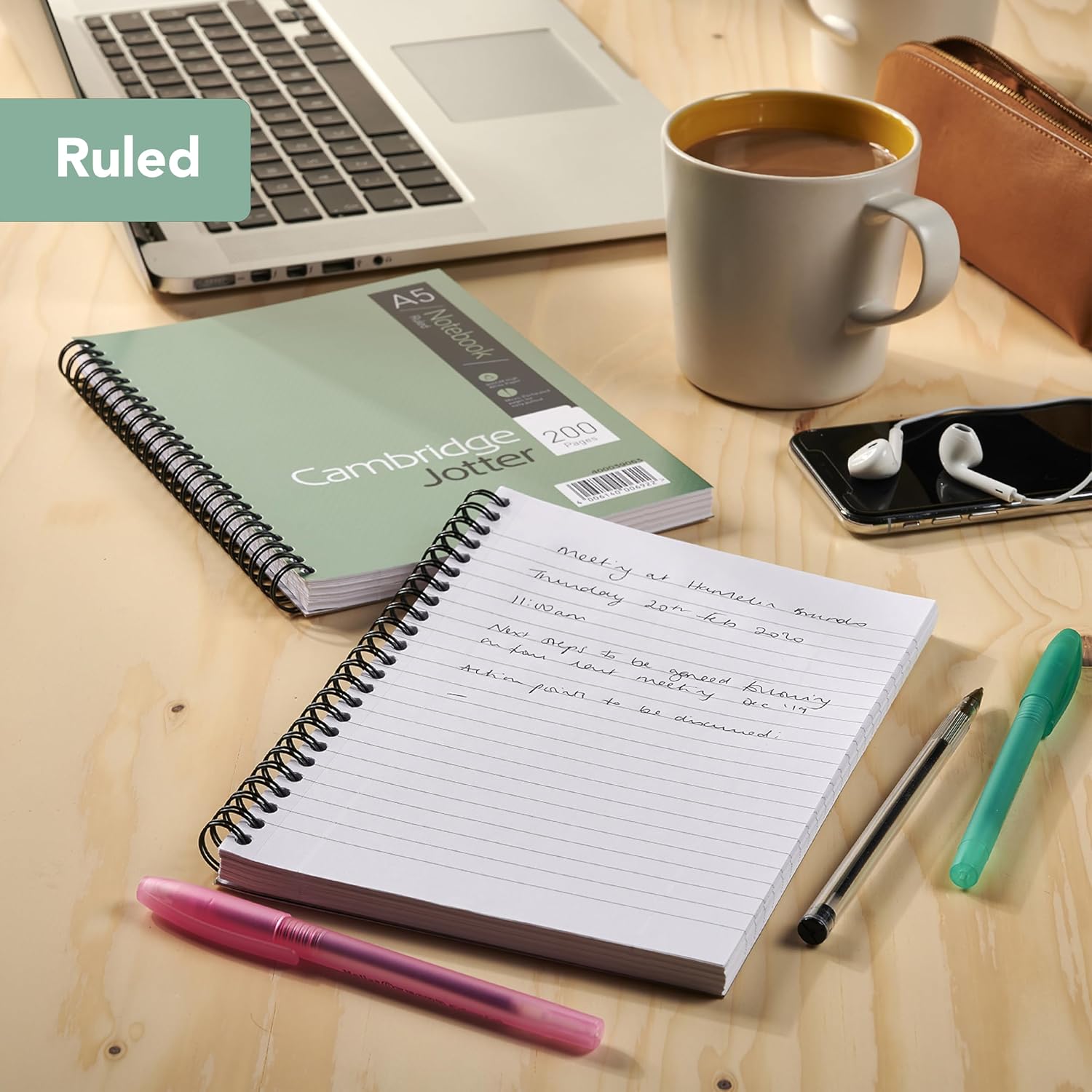 Thumbnail 4 de Cambridge Jotter A5 Notebook, Wirebound, 3-Pack – 200 Pages, 8 mm Ruled with Margin