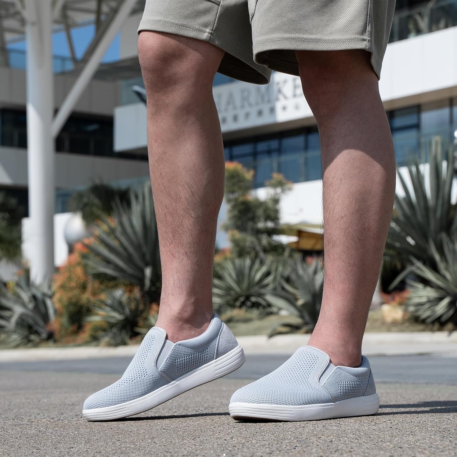 Detalle de konhill Herren Slip On Schuhe Trainers – Casual Atmungsaktiv Mesh Walking Schuhe
