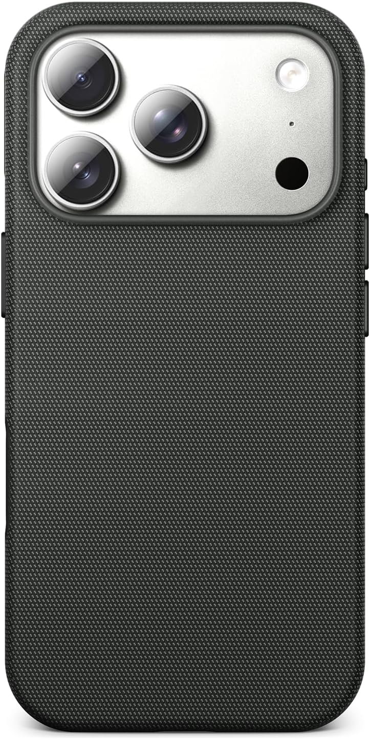 Detalle de Mkeke iPhone 18 Pro Techwoven Case, MagSafe Compatible, Black