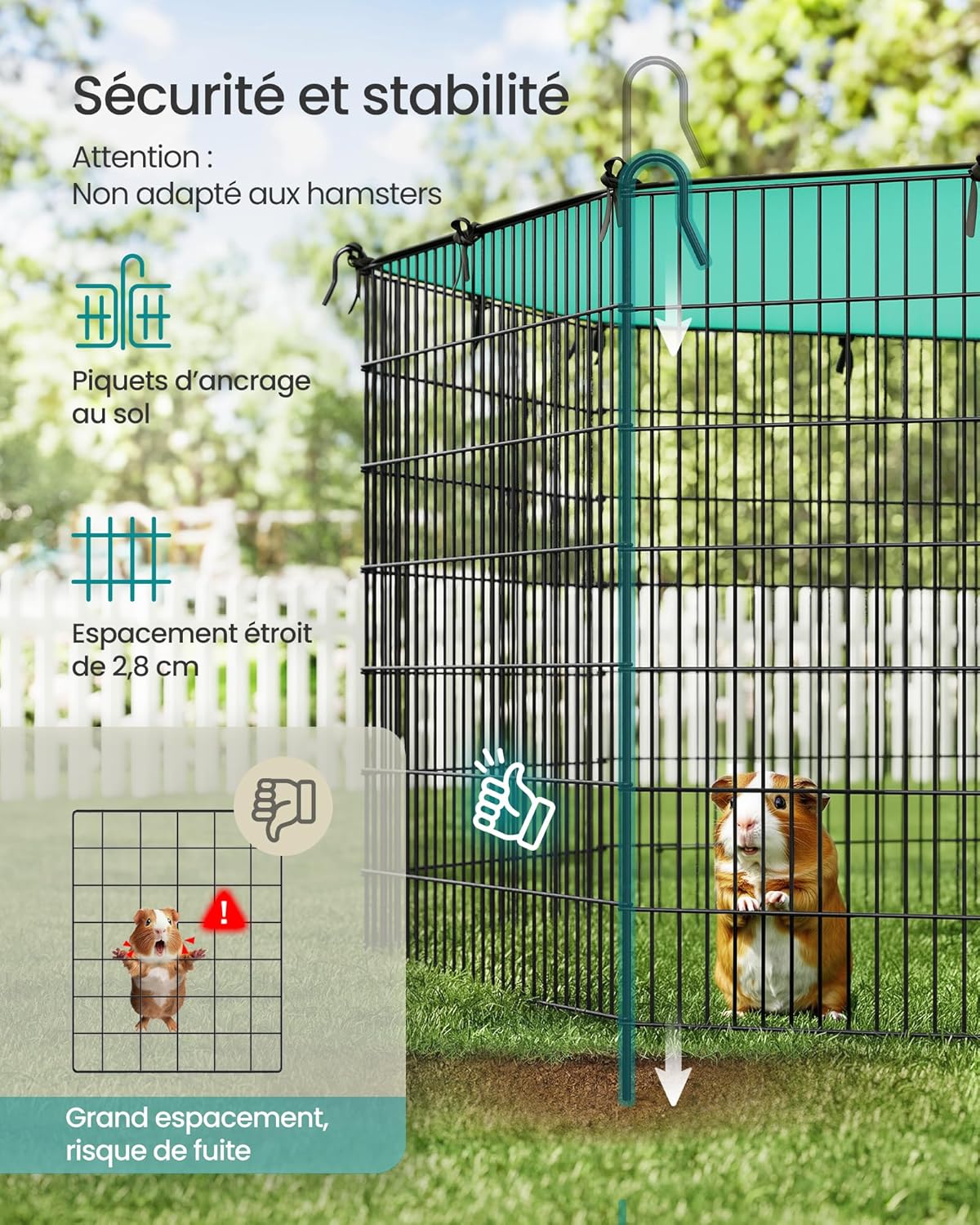 Thumbnail 3 de SONGMICS Enclos pour Petits Animaux 175 x 175 cm