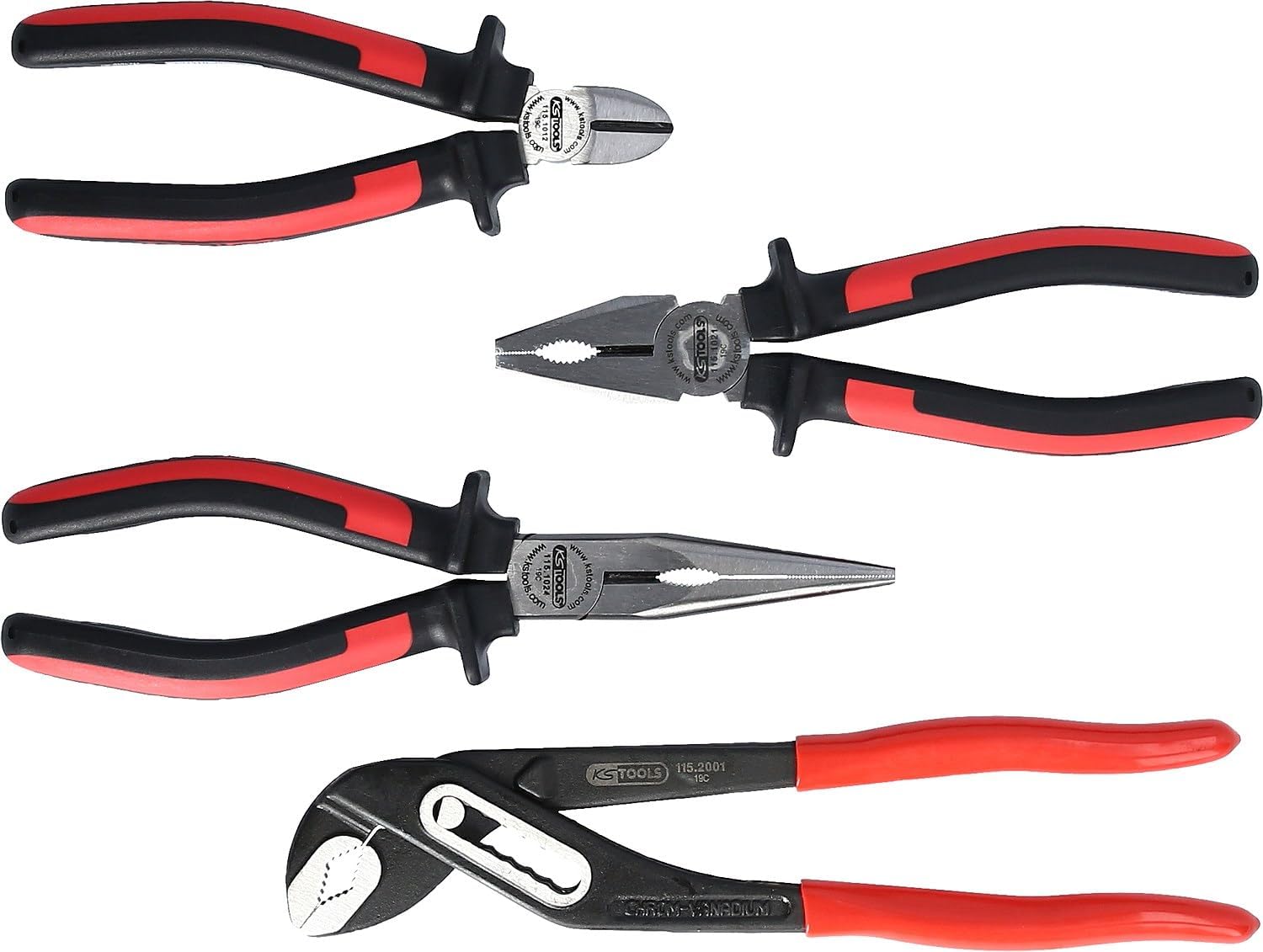 Detalle de KS Tools 115.1004 Ergotorque Pliers Set, 4-Piece Special Steel