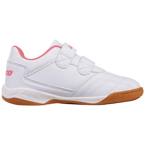 Detalle 2 de LOTTO Pacer 2600110K Unisex Kinder Hallenschuh Weiß / Freaky Pink