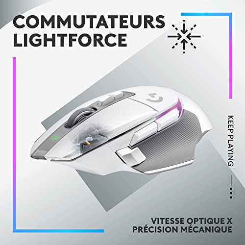 Detalle de Logitech G G502 X PLUS LIGHTSPEED: Souris gaming sans fil à performances réactives et RGB personnalisable