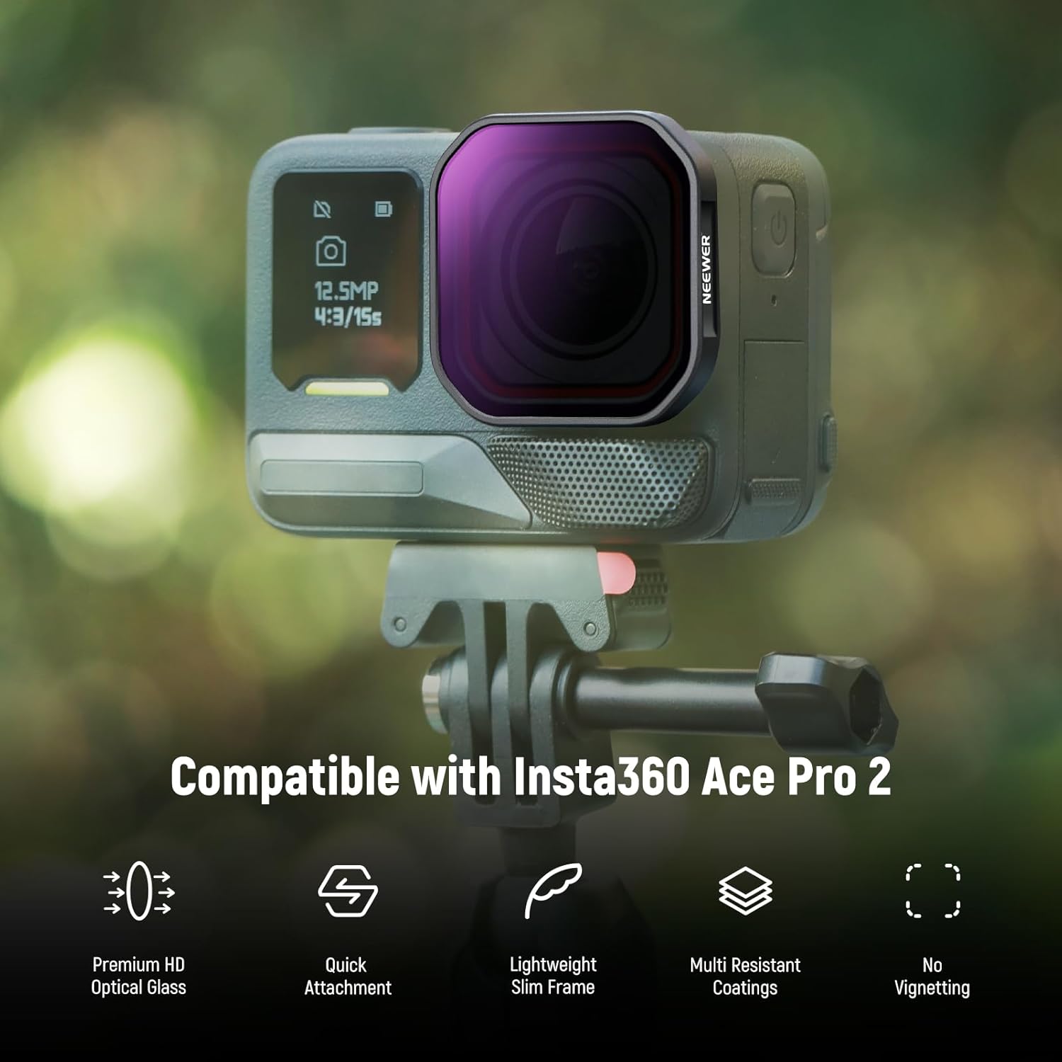 Thumbnail 1 de NEEWER 4 Pack Filtres ND Polarisants pour Insta360 Ace Pro 2 – ND8/PL, ND16/PL, ND32/PL et ND64/PL