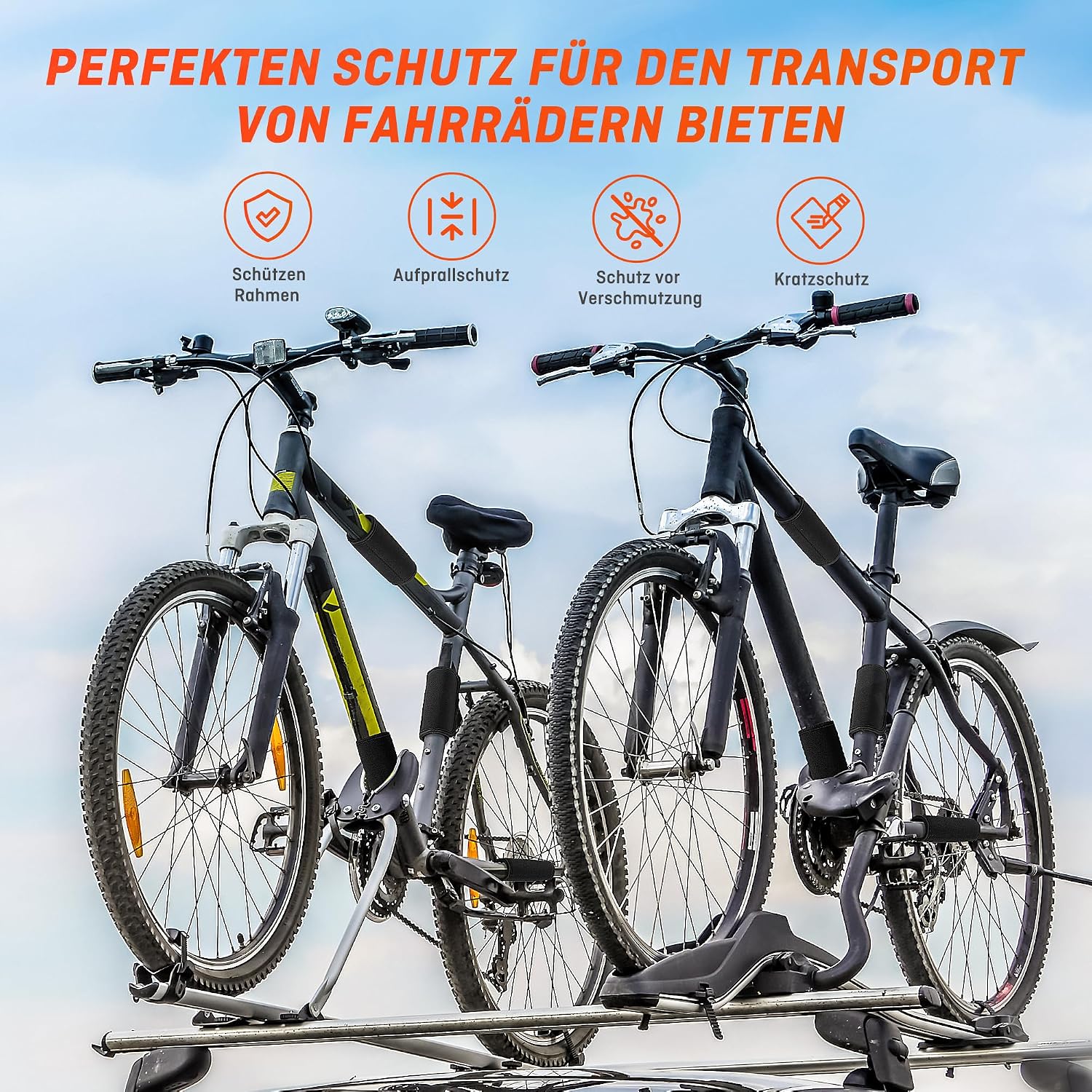 Thumbnail 4 de HENMI Fahrrad Rahmenschutz 4er Set – passgenauer Transportschutz für Rahmen und Kettenstreben