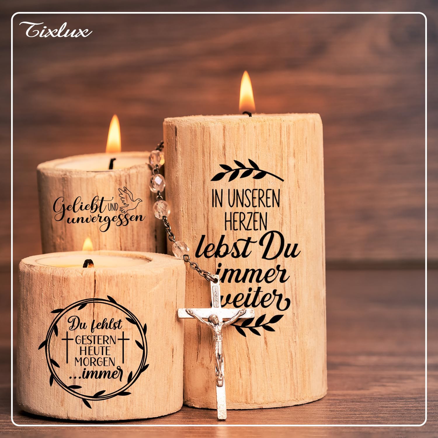 Thumbnail 3 de Tixlux Rub On Sticker Set (4 Stück) 19x14 cm für Glas & DIY – Folie Transferaufkleber