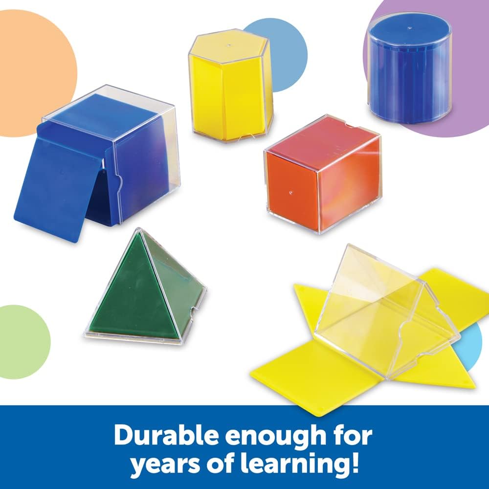 Thumbnail 4 de Learning Resources Forme Geometriche Pieghevoli Originali – Set 2D e 3D per Simmetria, Perimetro, Superficie e Volume (7+ anni)