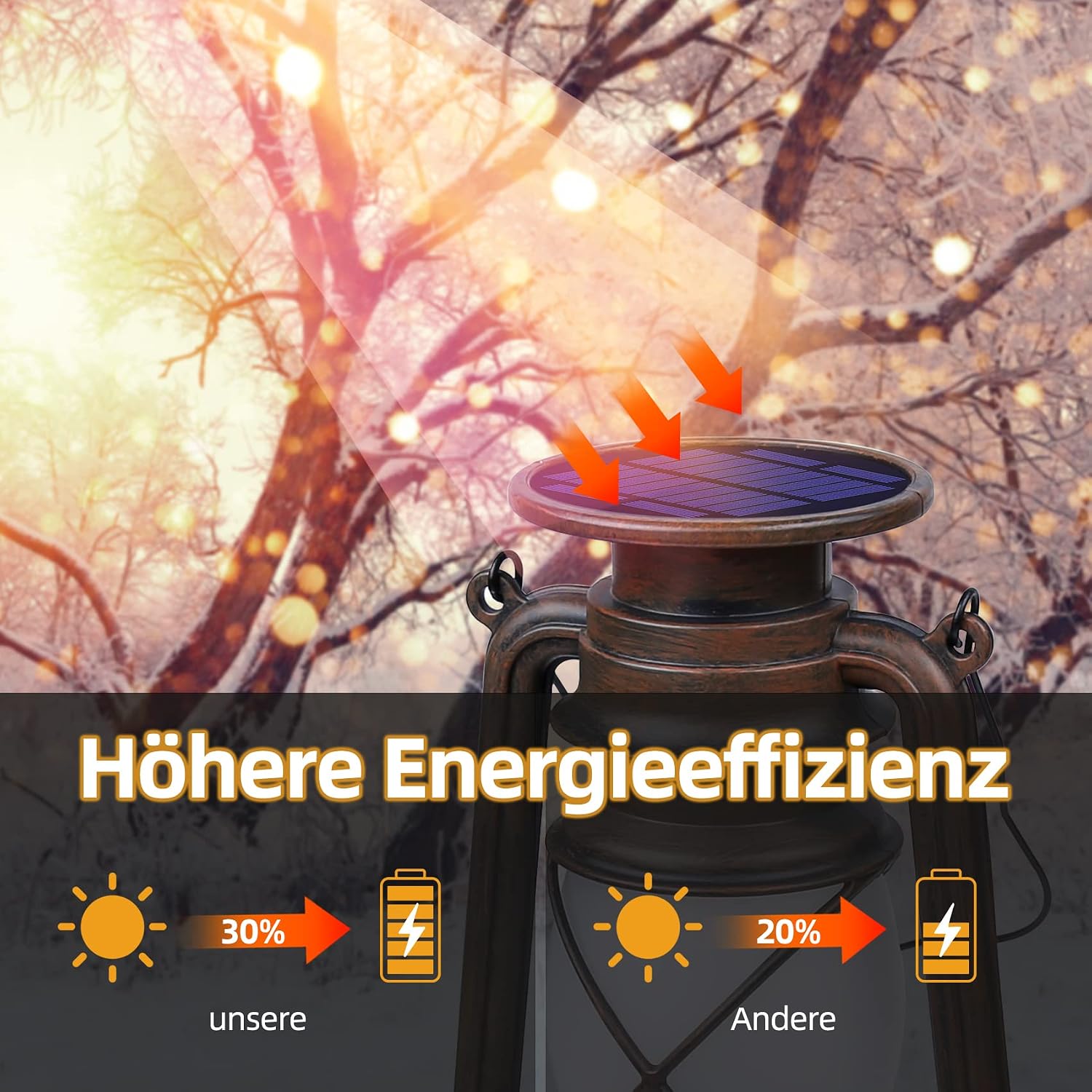 Detalle de KINGLEAD Vintage Solar-Laterne – Laternen außen