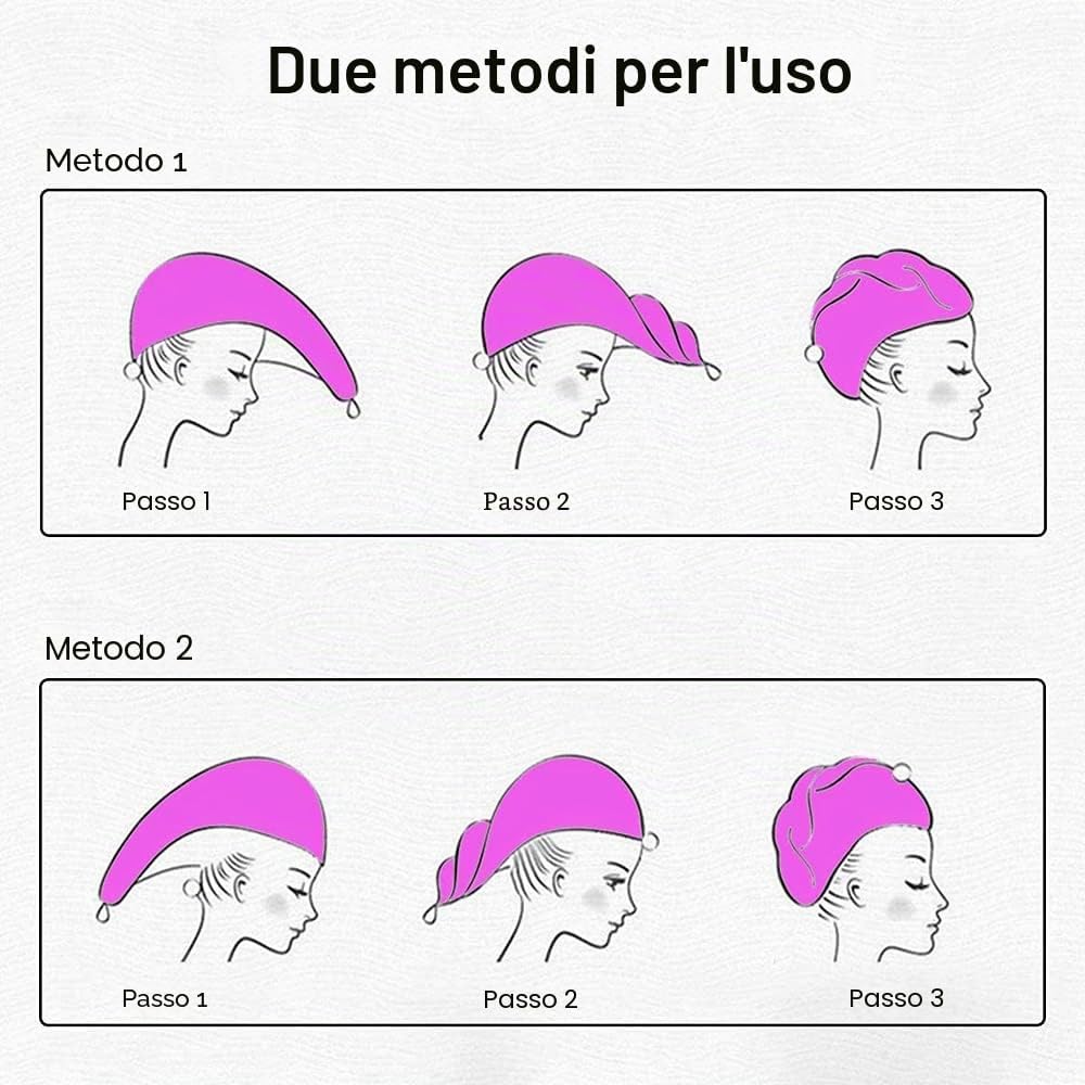 Thumbnail 2 de URAQT Asciugamano Per Capelli, 3 Pcs: turbante in microfibra per asciugatura rapida e protezione capelli