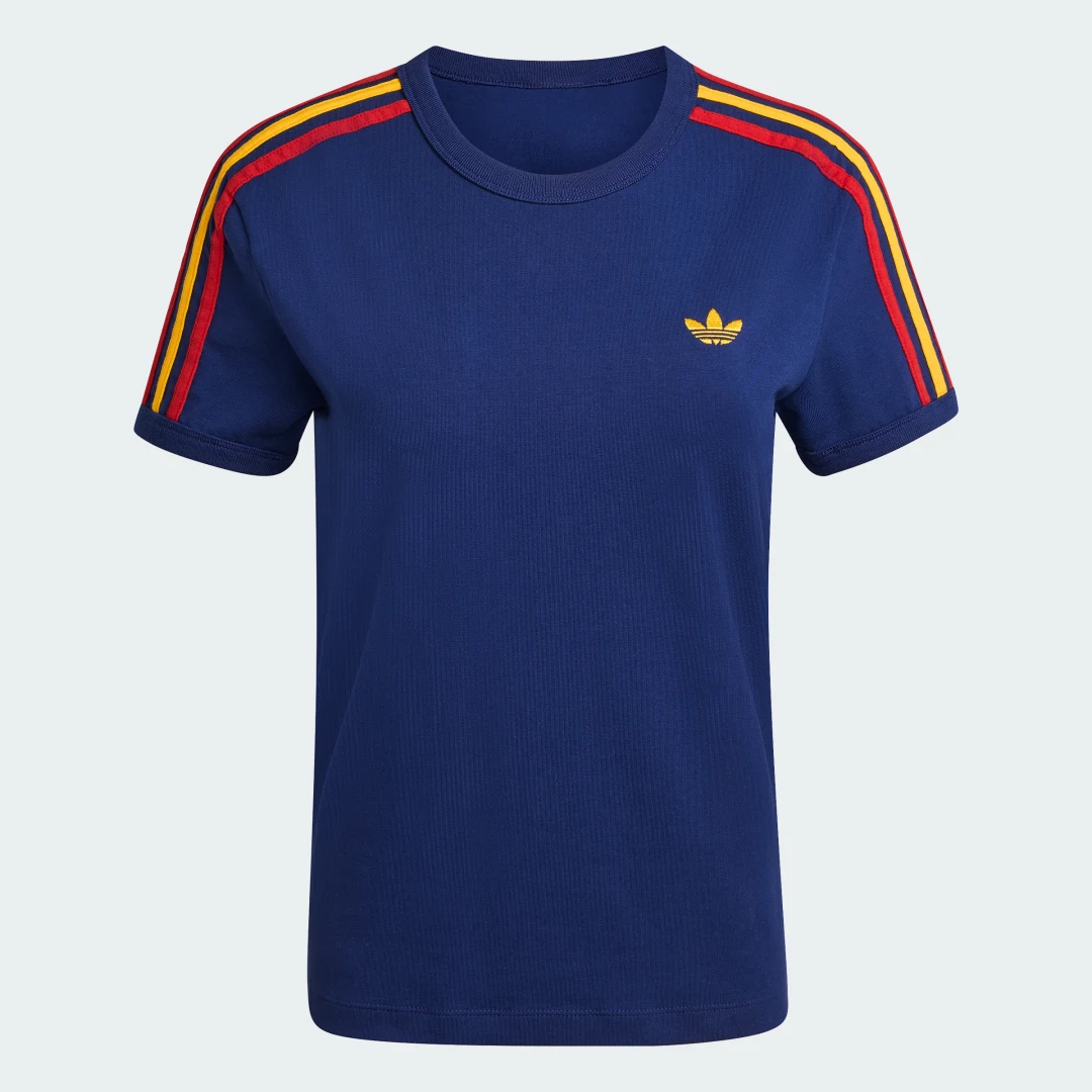 Detalle 2 de Camiseta entallada 3 Stripes de Adidas – azul