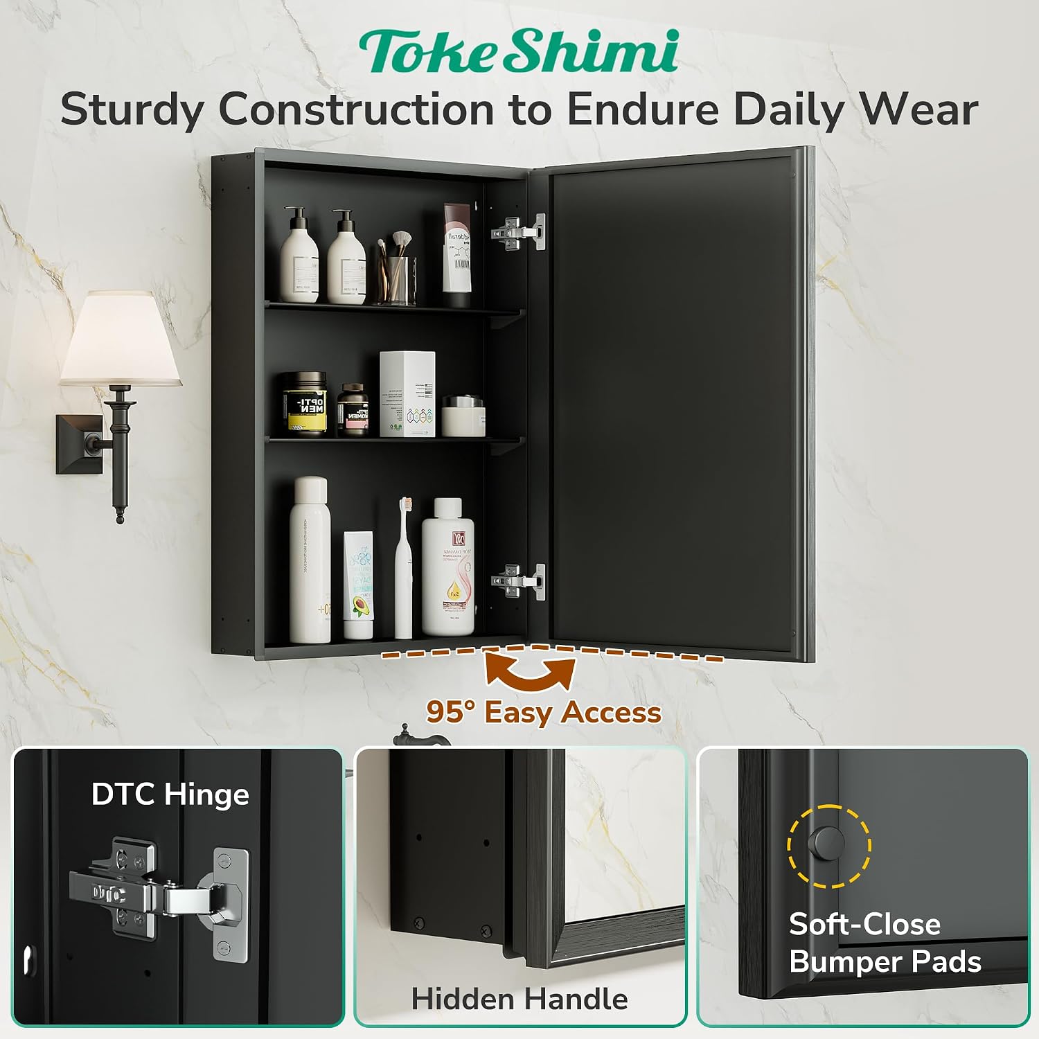 Detalle de TokeShimi Medicine Cabinet, 14 x 18 Inch