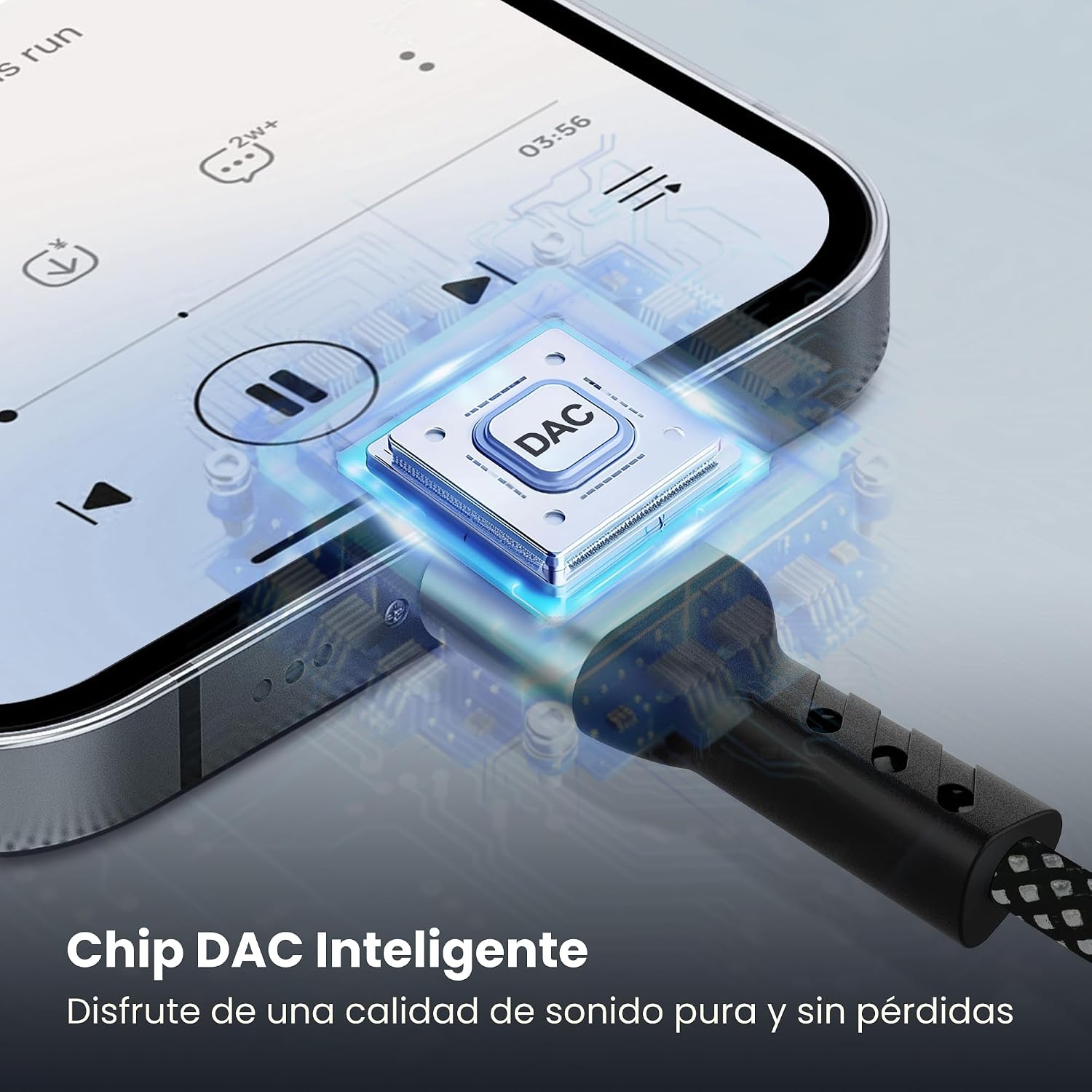 Detalle 2 de YISH Cable Jack a USB C 1M para audio