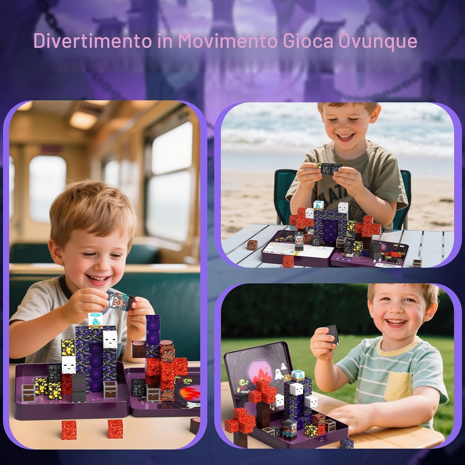 Detalle 2 de STEM MATCH Mattoncini magnetici da viaggio per bambini – 49 pezzi Esploratori delle caverne