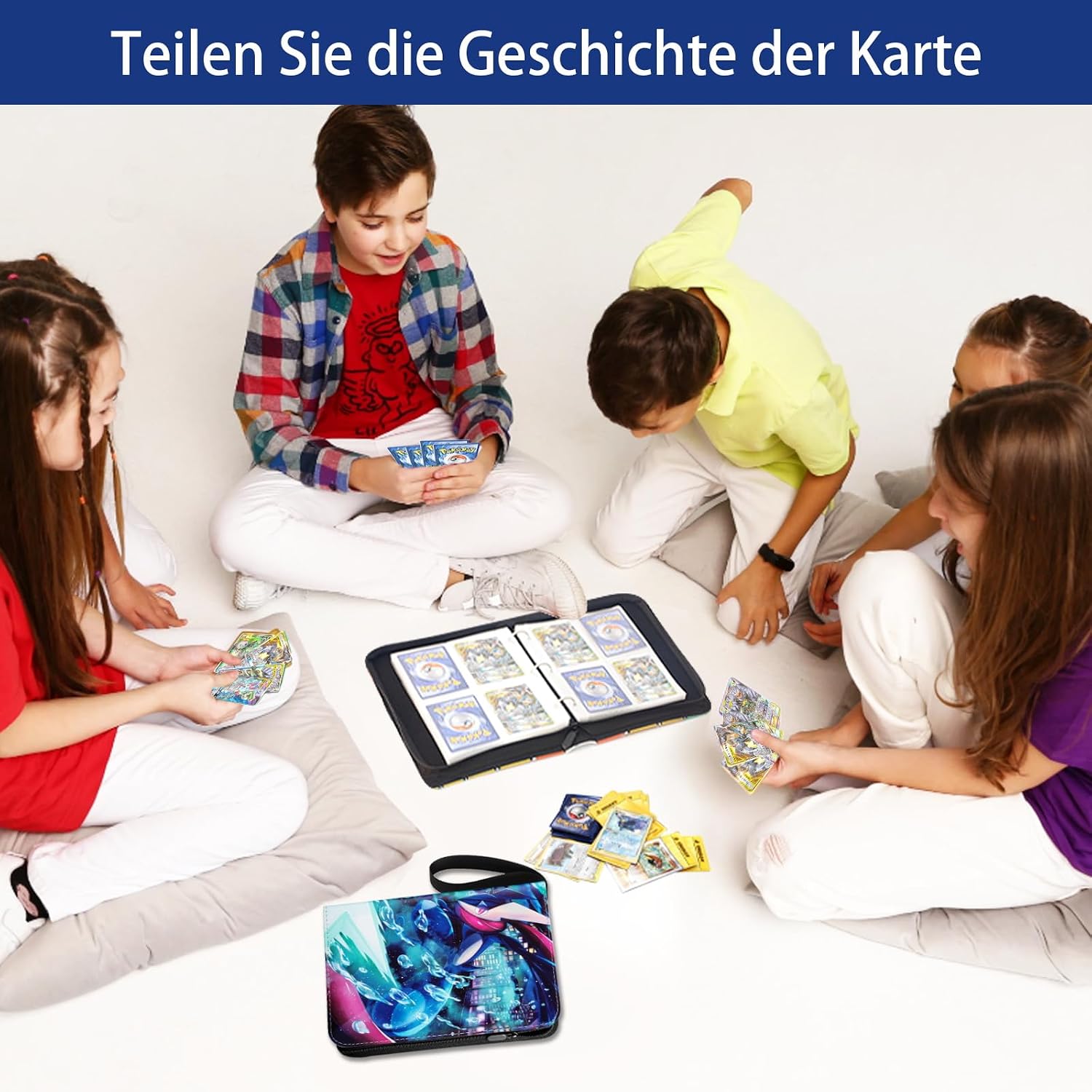 Detalle de Sammelalbum für Pokemon Karten – 50 Seiten, 400 Taschen, wasserdicht, Reißverschluss, 4 Taschen pro Seite