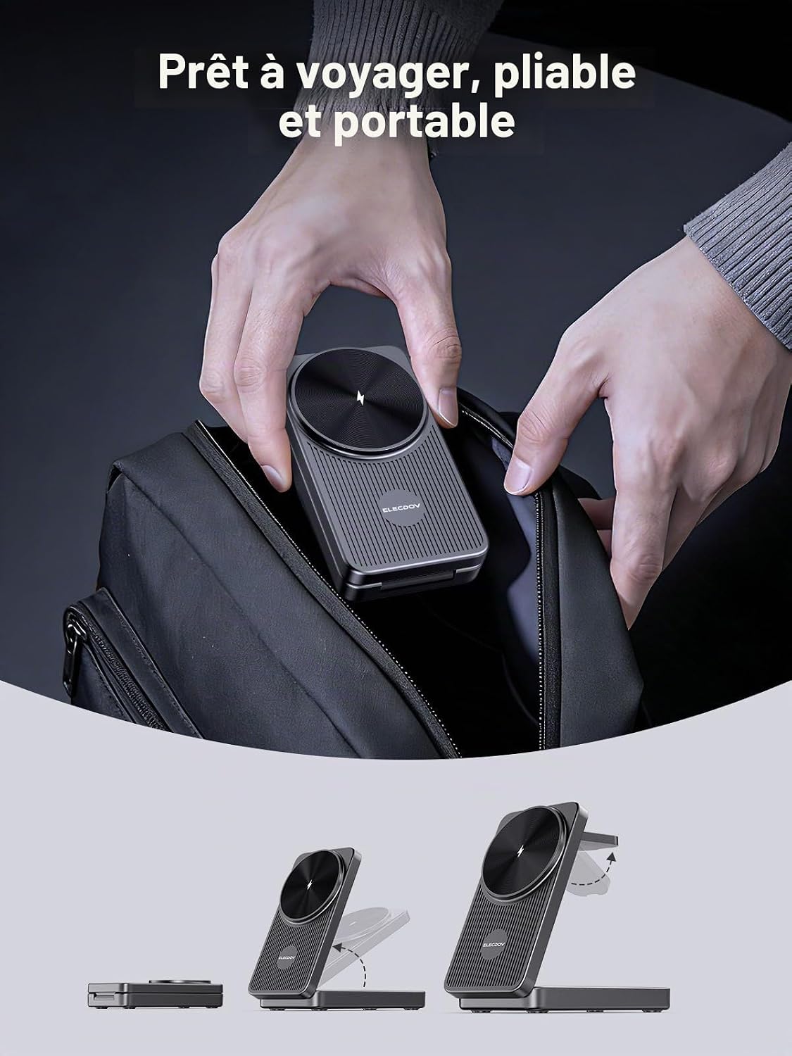 Thumbnail 2 de Chargeur Magnétique Induction 3-en-1 pour Samsung Galaxy S26 Ultra / Z Fold7 / Z Flip7 – Pliable