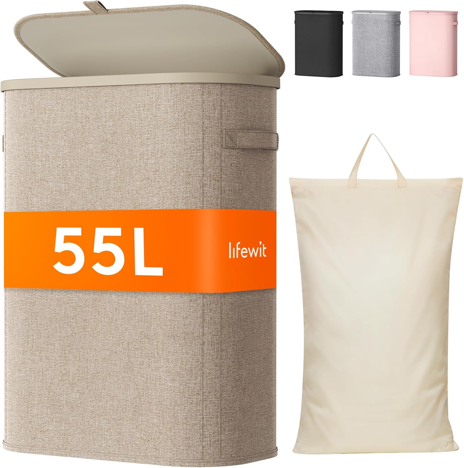 Detalle de Lifewit Schmal Wäschekorb 55L
