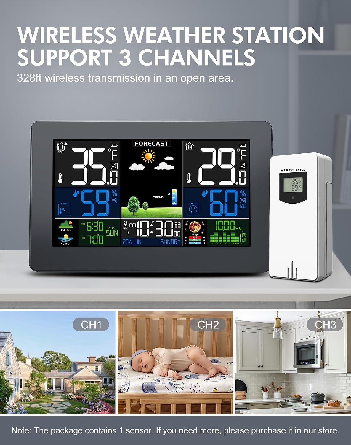 Detalle de Wireless Weather Station with 7.5-Inch Display