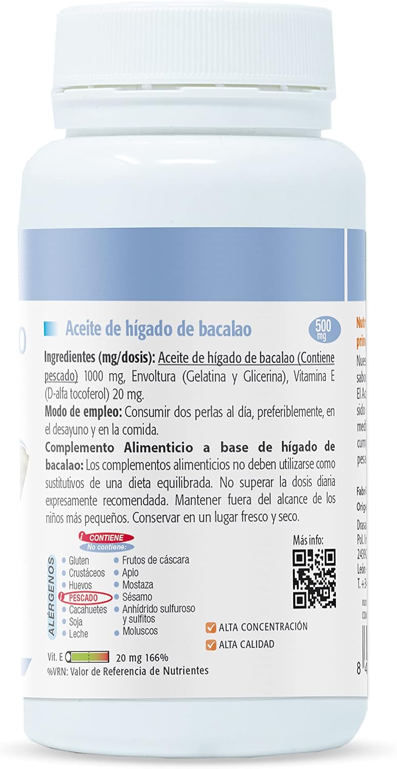 Detalle 2 de DRASANVI NUTRABASICS 90 perlas Aceite de hígado