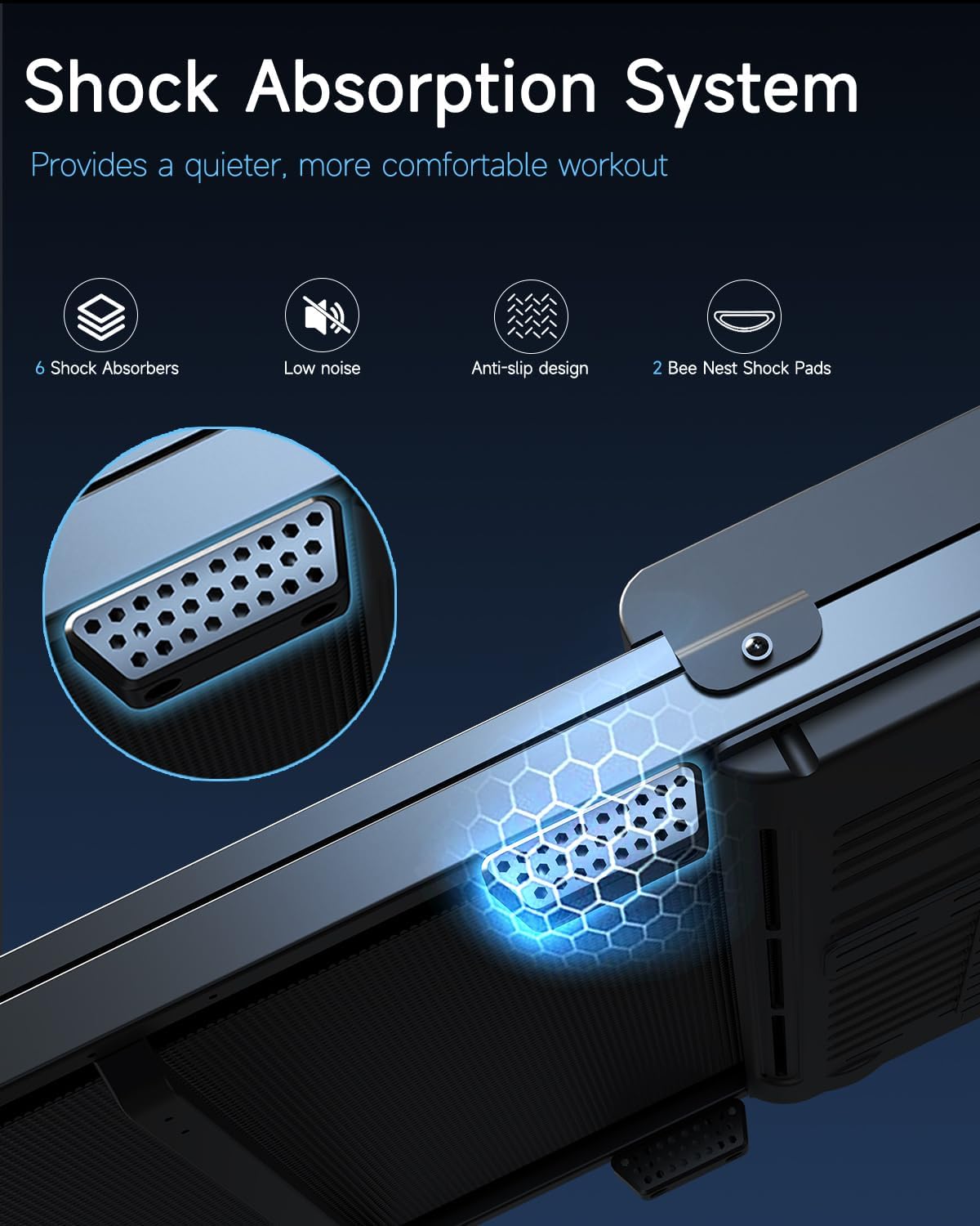 Detalle de Buztrio LF-X2D Walking Pad Treadmill, 0.6–4.0 mph, Remote Control