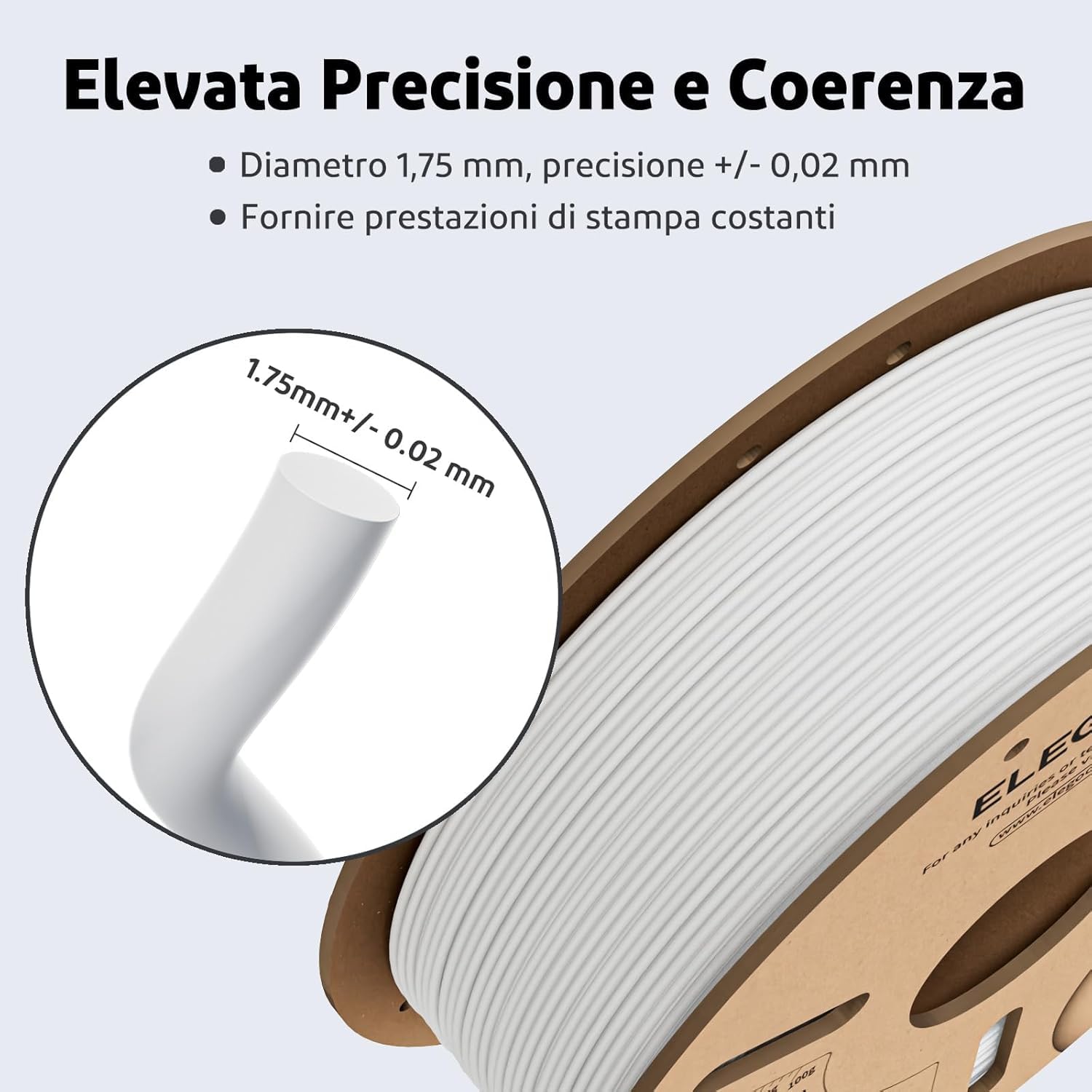 Thumbnail 2 de ELEGOO Filamento PLA 1.75mm Beige 1KG — Precisione +/- 0,02 mm per stampe fluide