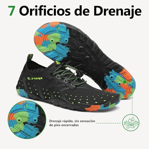 Detalle 2 de SAGUARO Unisex Zapatos de Agua Antideslizante Secado Rápido para Playa y Natación – Grafite 41
