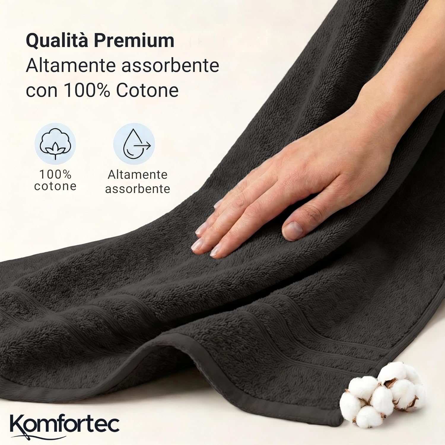 Thumbnail 3 de Komfortec Asciugamani Jumbo 80x200 cm