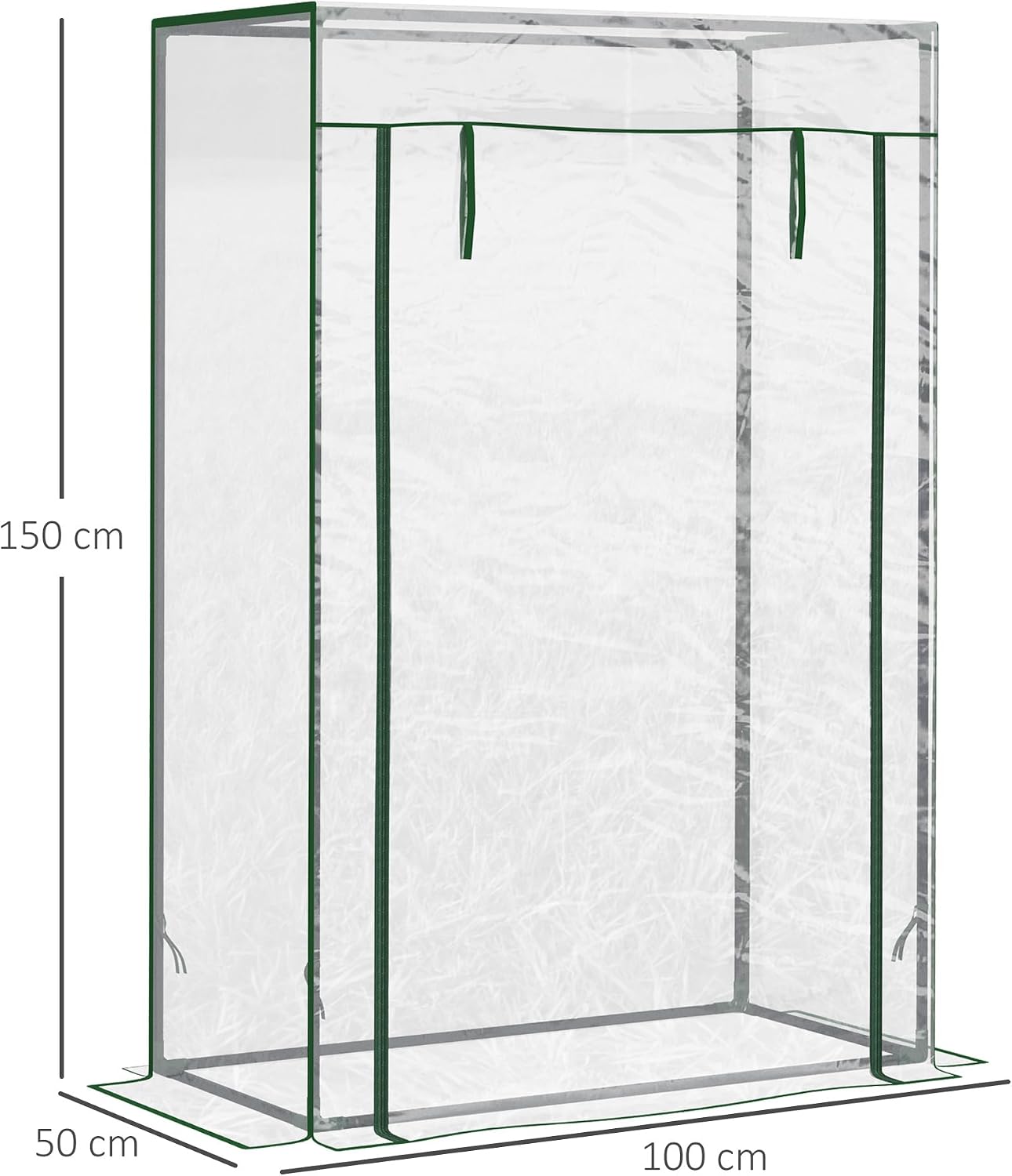 Thumbnail 6 de Outsunny 845-386V02 compacte broeikas met PVC-zeil en stalen frame
