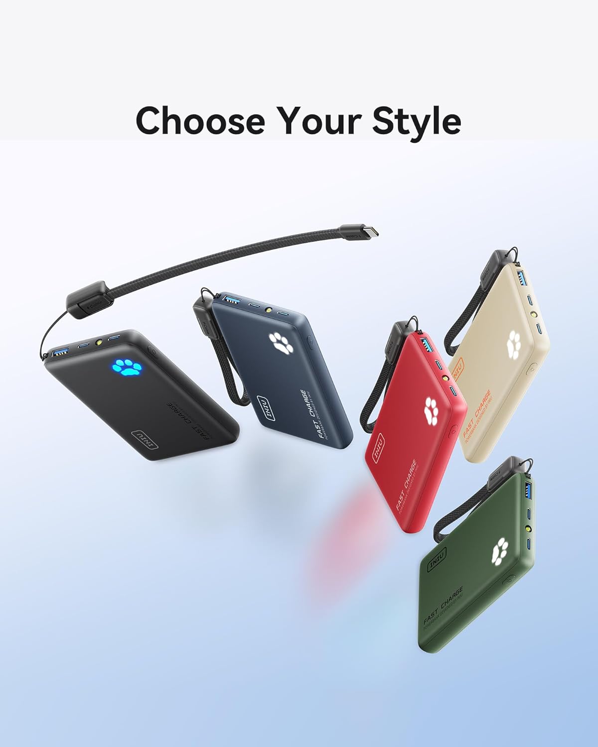 Detalle de INIU Portable Charger: Ultra Thin 10000mAh, 45W PD Power Bank