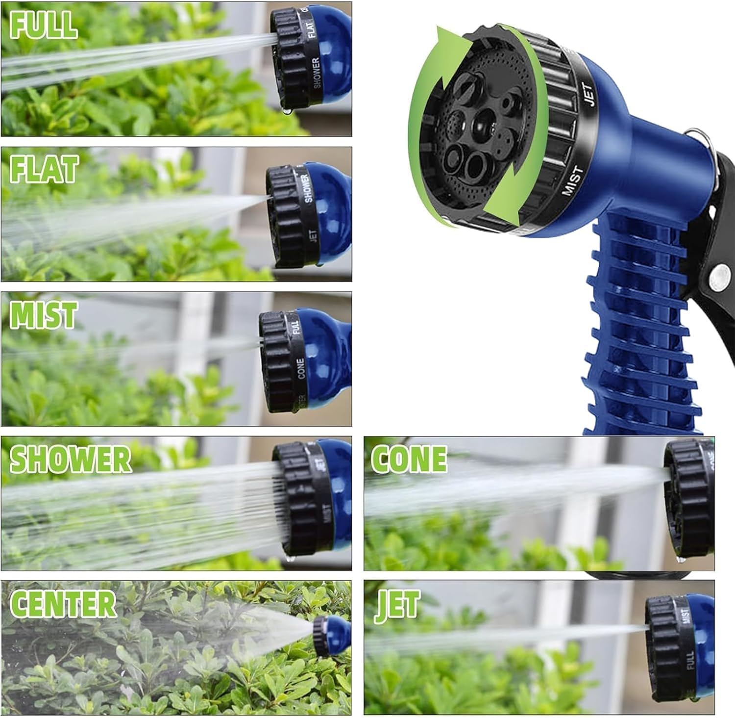 Thumbnail 6 de Niboameu Expandable Garden Hose Pipe 15m (50ft) with 7-Function Spray Gun