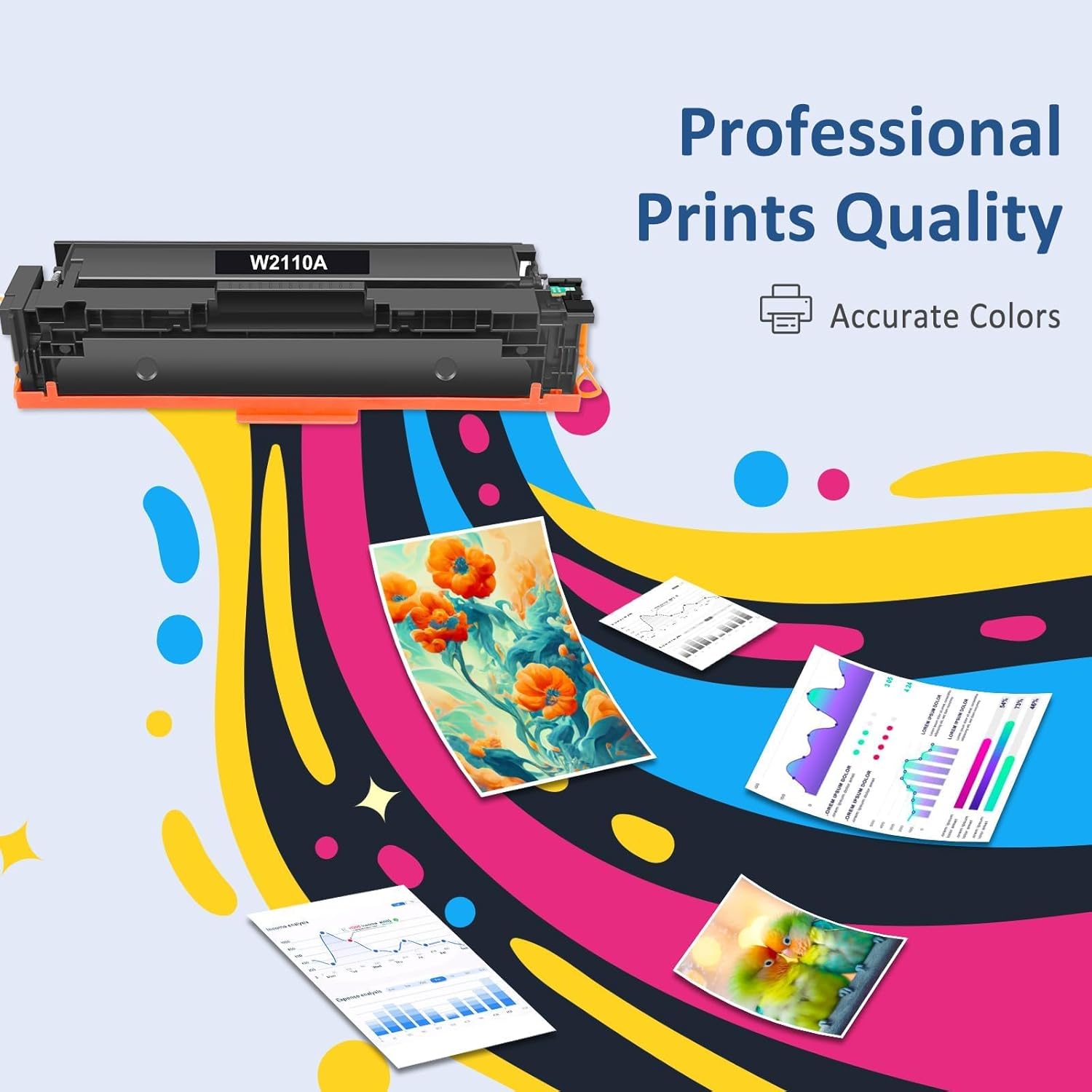 Thumbnail 4 de WOWTONER 206A Toner Cartridges 4-Pack (with chip) for HP Color LaserJet Pro MFP M283 Series