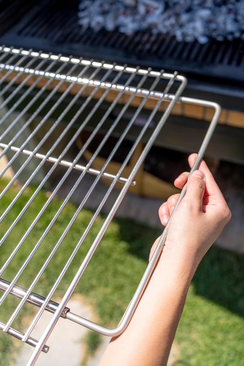 Thumbnail 3 de Griglia Sauvic 02722 in acciaio con cornice estensibile (52,5–62,5 cm), 53,5x62,5x3 cm