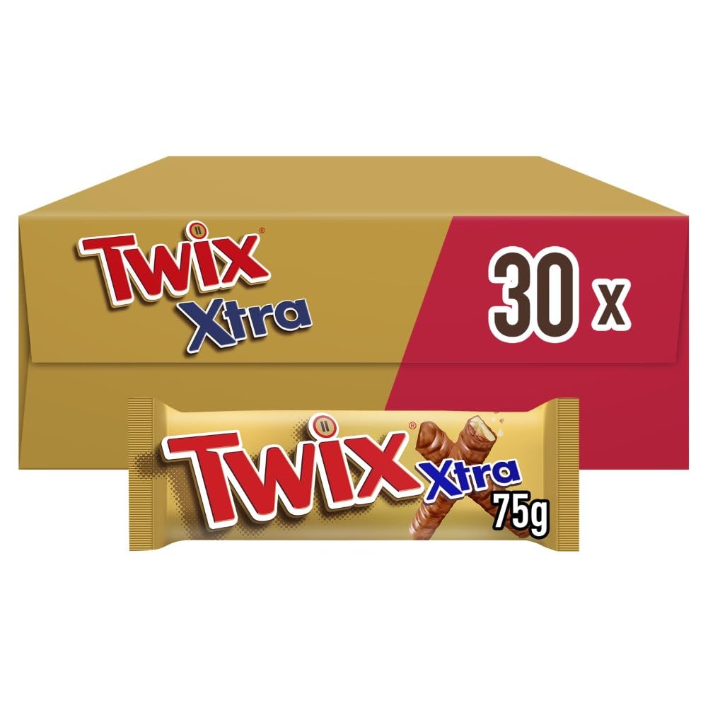 Detalle de Twix Xtra Großpackung Schokoladen-Riegel: Karamell & Keks in 30x75 g