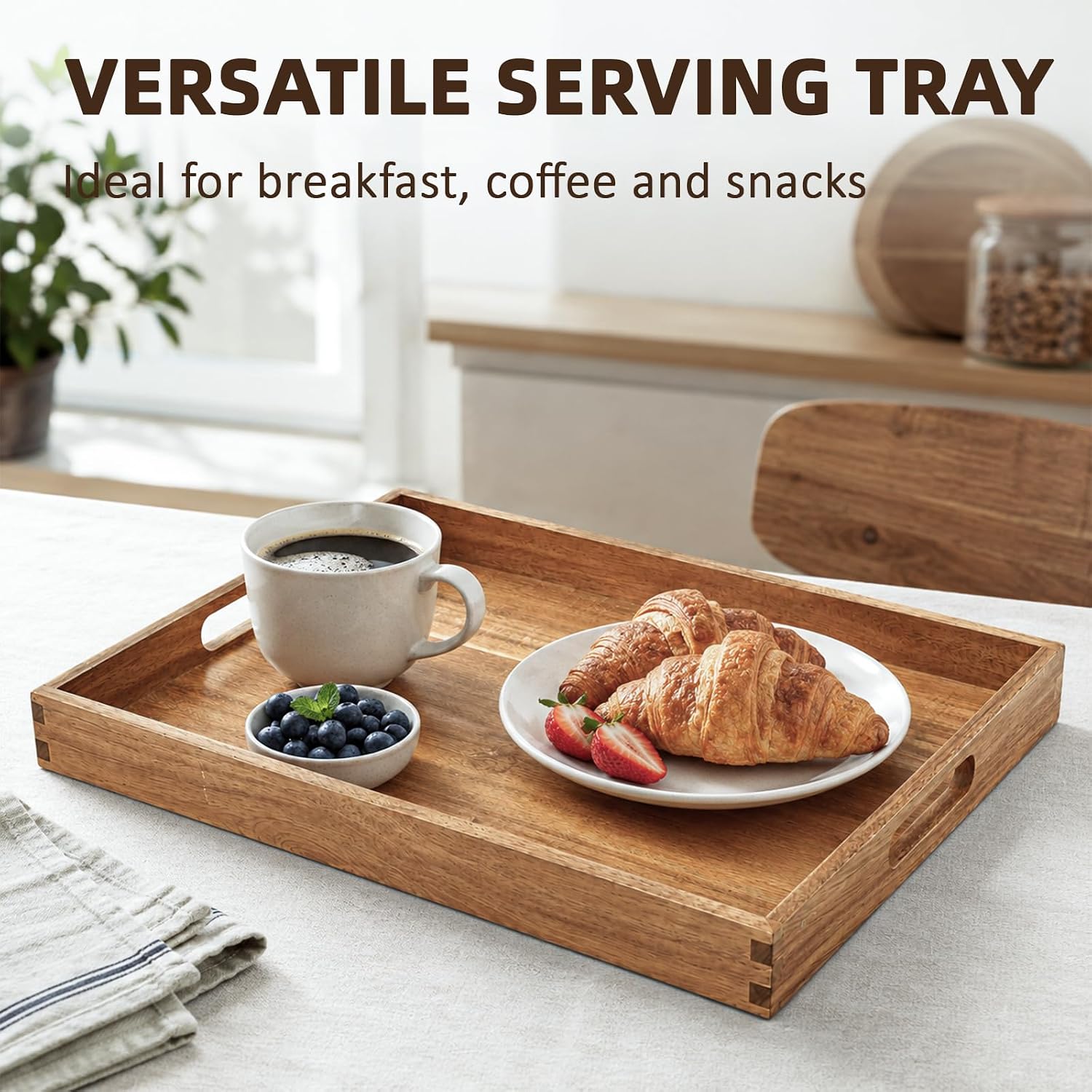 Detalle 2 de Solidith Acacia Wood Serving Tray