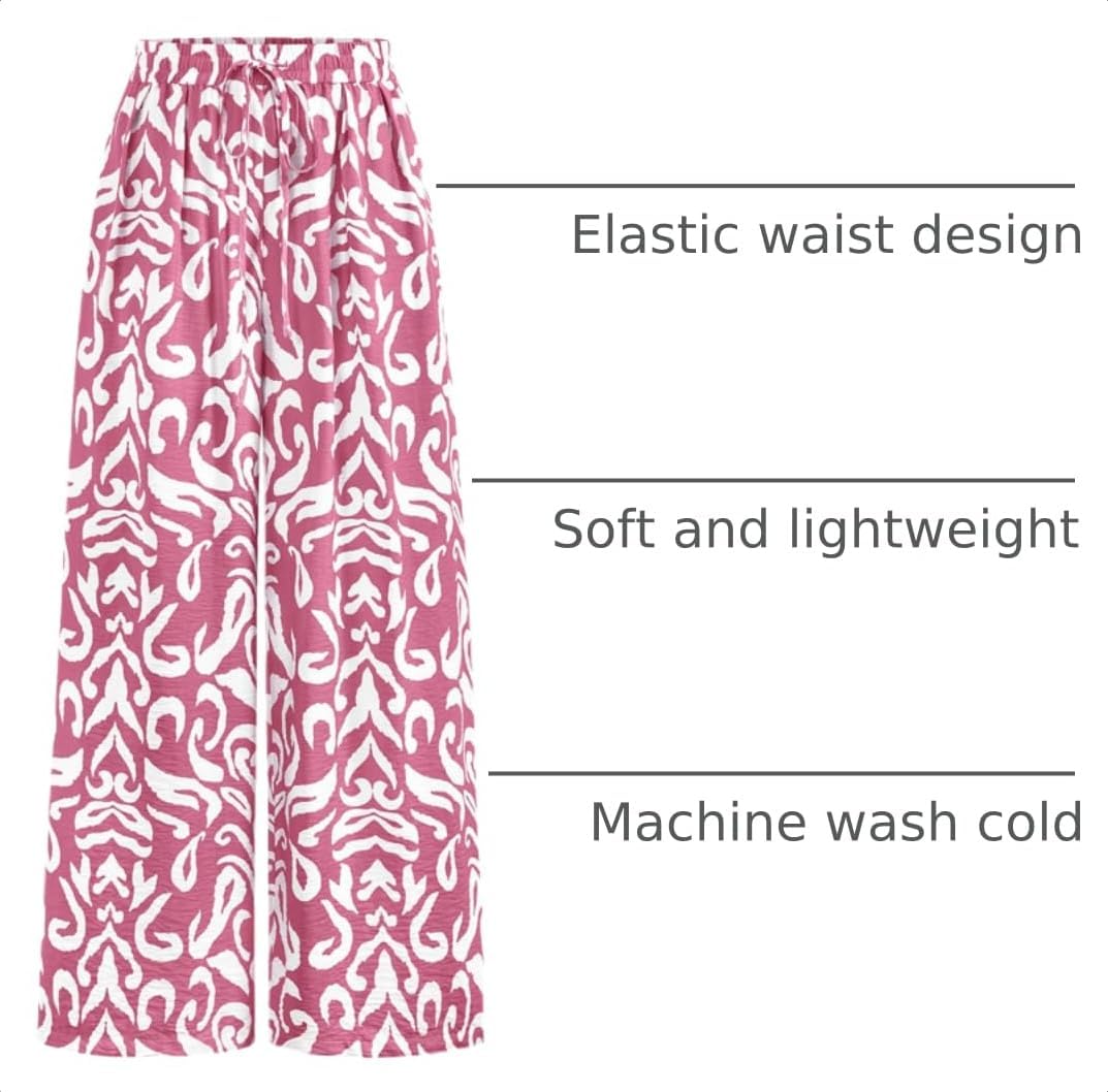 Thumbnail 3 de PRETTYGARDEN Floral Palazzo Pants with Elastic Waist – Light & Breeze Loungewear