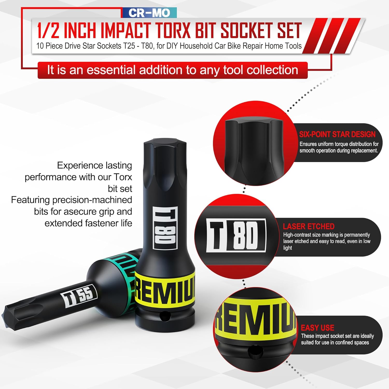 Thumbnail 3 de Aurlloct Chiavi a Bussola Torx 10 pezzi 1/2”