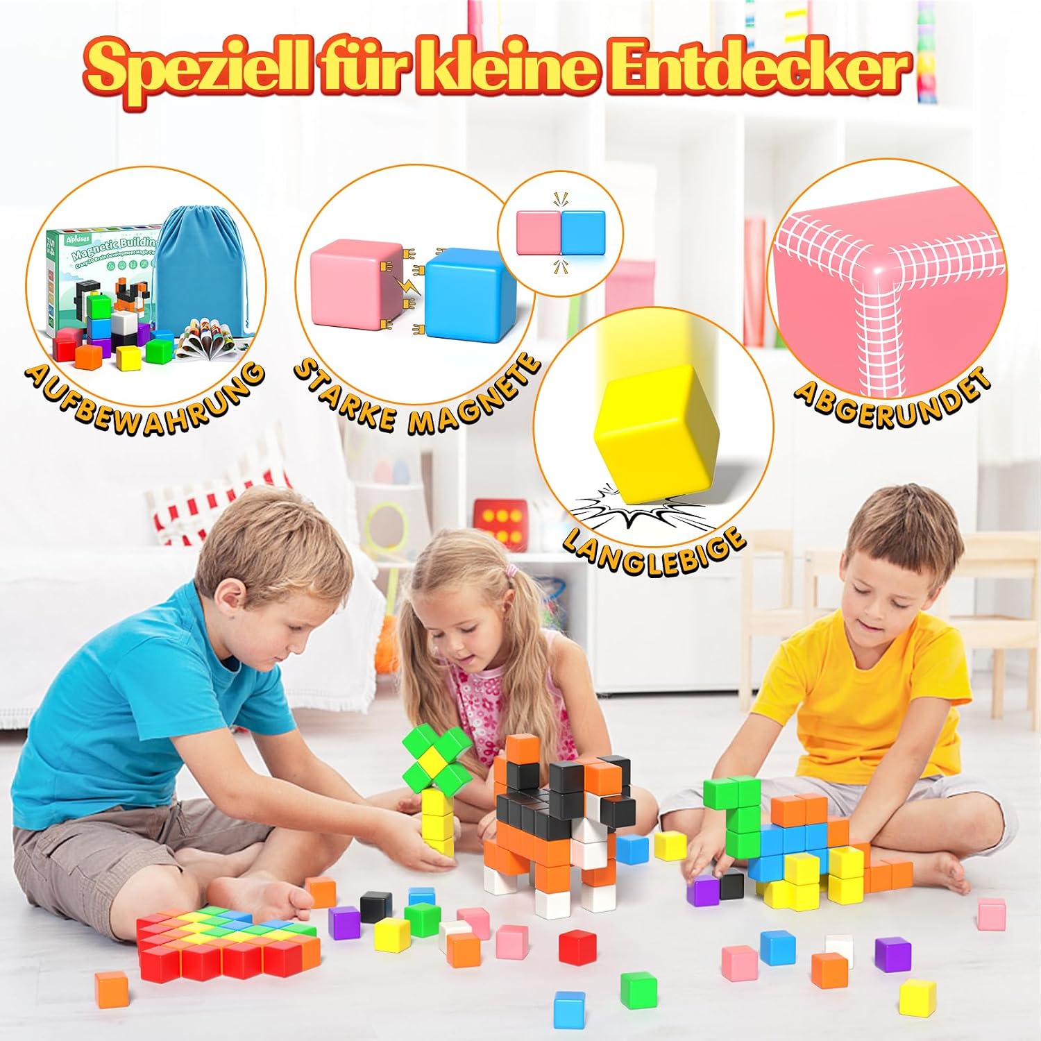 Thumbnail 3 de Apluses 54-teilige Magnetbausteine für Kinder 🧩