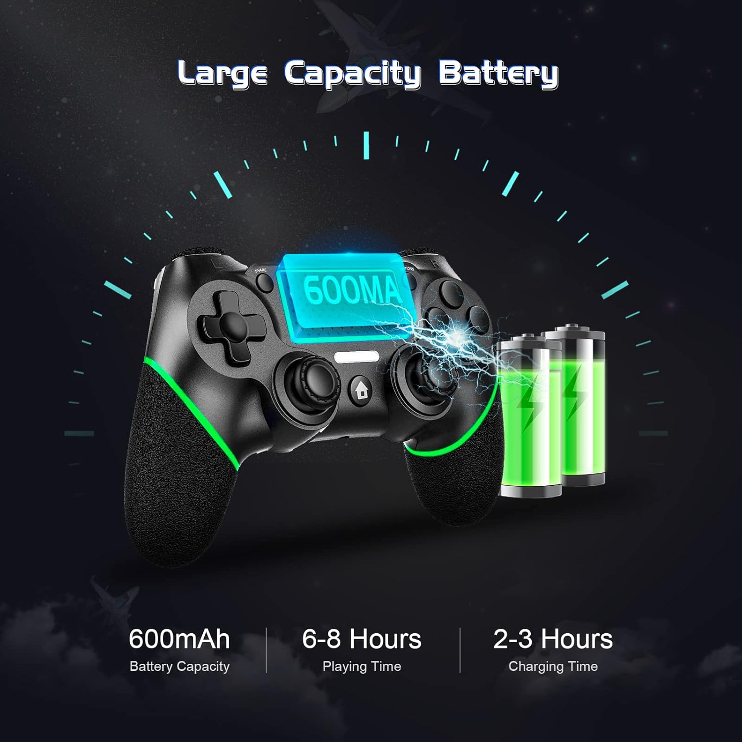 Detalle de Holilo Controller wireless per PS-4: controller compatibile PS4/Pro/Slim, vibrazione doppia e touch panel