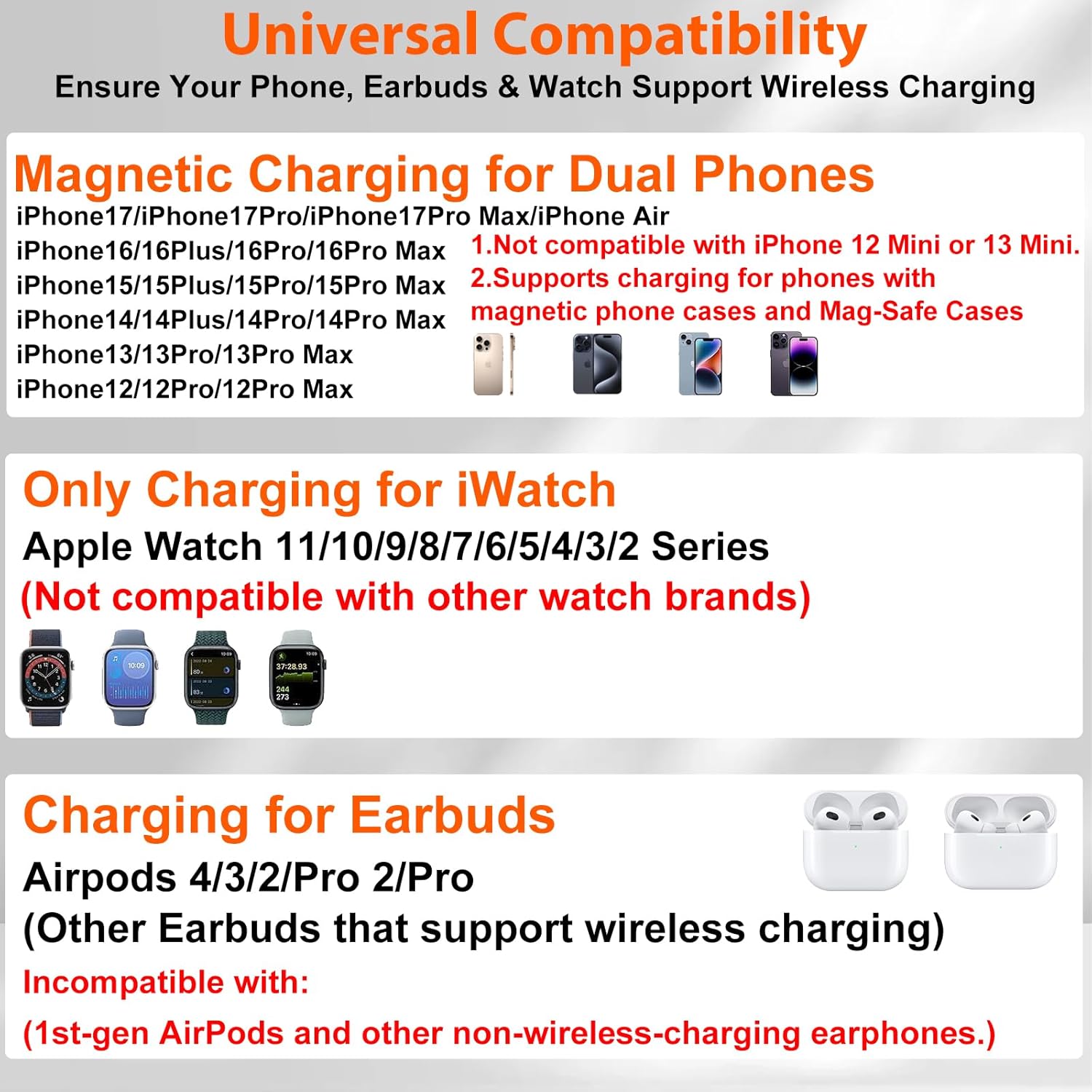 Thumbnail 1 de Dual Phone Magnetic Wireless Charging Station for Apple Devices