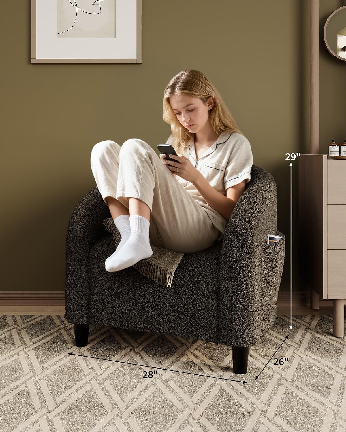 Detalle de GarveeHome Boucle Accent Chair