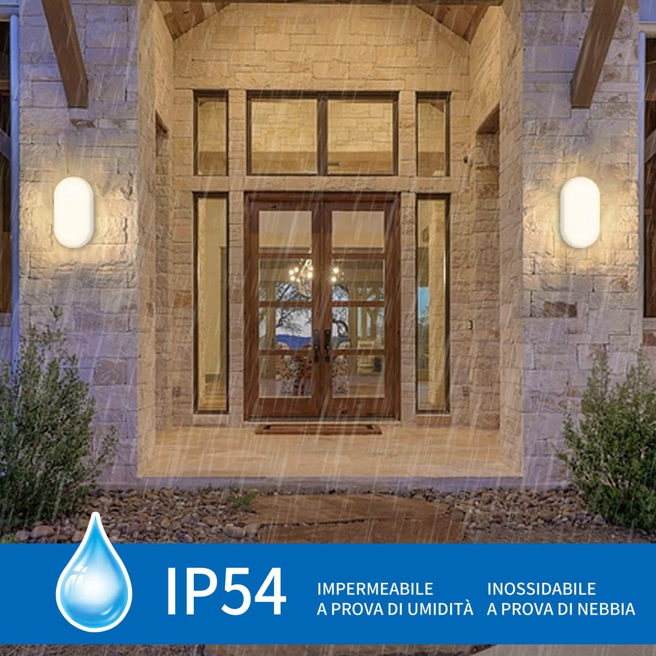 Thumbnail 2 de ANWIO Lampada da parete bianco 14W 980 lm 4000K IP54 (2 unità) per esterno e interno