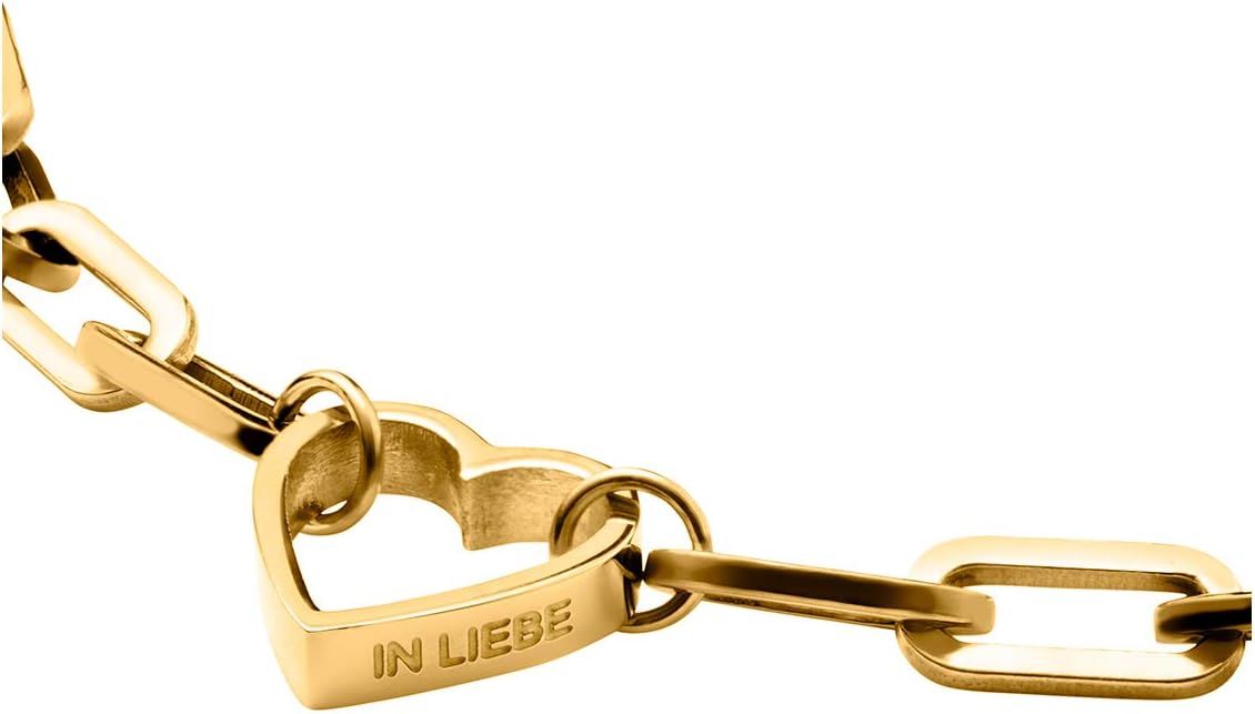 Detalle de LIEBESKIND Berlin Damen-Handkette Edelstahl (gold) mit Herzanhänger