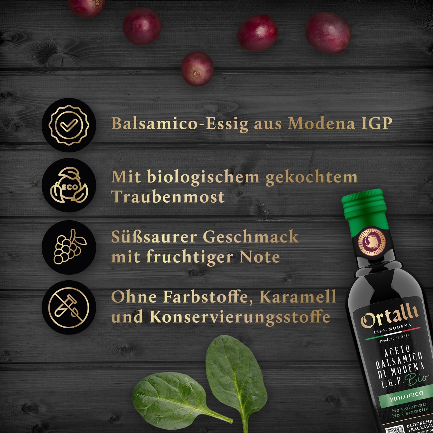 Thumbnail 4 de Ortalli Bio Aceto Balsamico di Modena „Casa Maranello“, 250 ml – niedrigere Dichte, ohne Farbstoffe & Konservierungsmittel