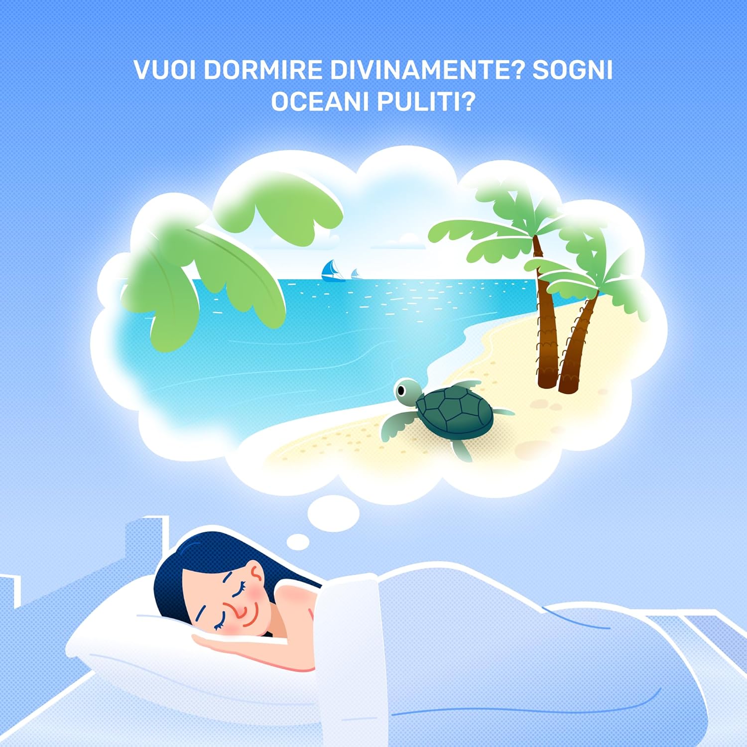 Thumbnail 3 de Dailydream Topper matrimoniale 160x200 cm in memory foam, altezza 5 cm (Edition Clean Ocean, Model M)