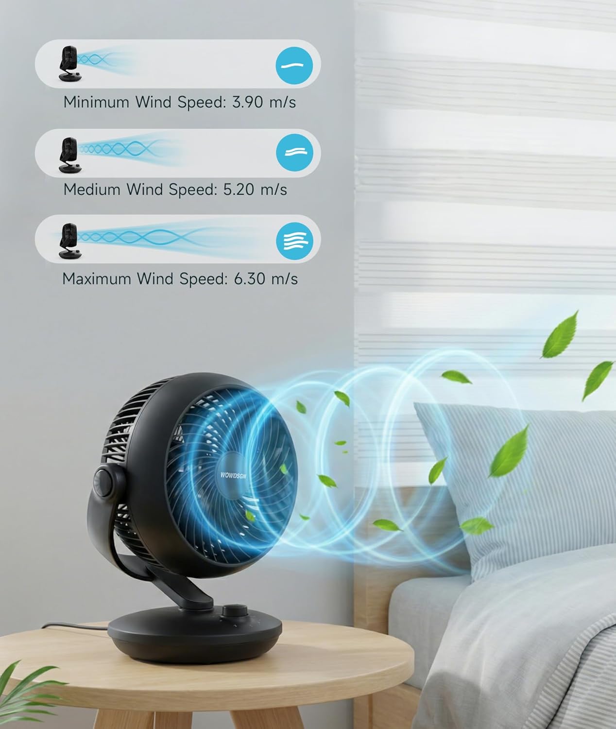 Thumbnail 3 de WOWDSGN Air Circulator Desk Fan 8-Inch: Compact, Quieter, and Versatile