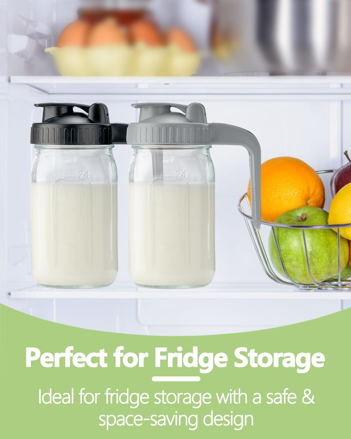 Thumbnail 4 de 32oz Glass Pitcher 1 Quart Breastmilk Storage Container 🥛
